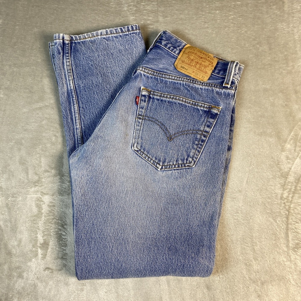 Vintage Levis 501XX  Mens 33x33 Fits ( 32x29) USA 01/97 Button Fly Distressed
